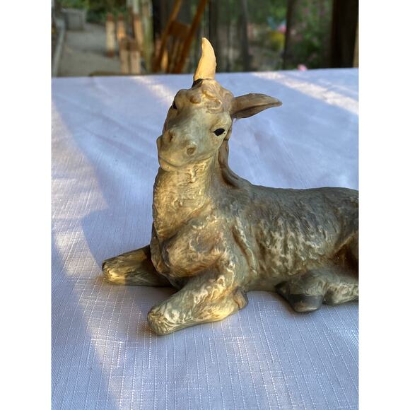 VTG O'Well Christmas Nativity DONKEY Grandeur Noel Porcelain Figurine 5x7in EUC - Picture 4 of 11